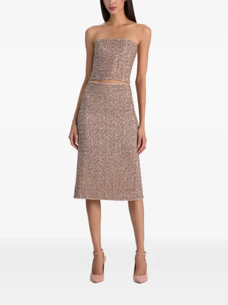 Fustă midi Alice + Olivia cu paiete roz