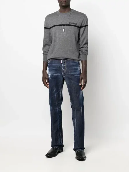 Vlněný svetr Dsquared2 s výšivkou