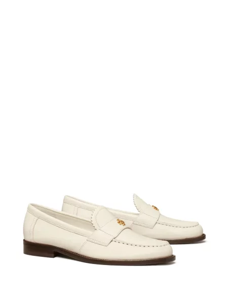 Iš natūralios odos loaferiai Tory Burch balta