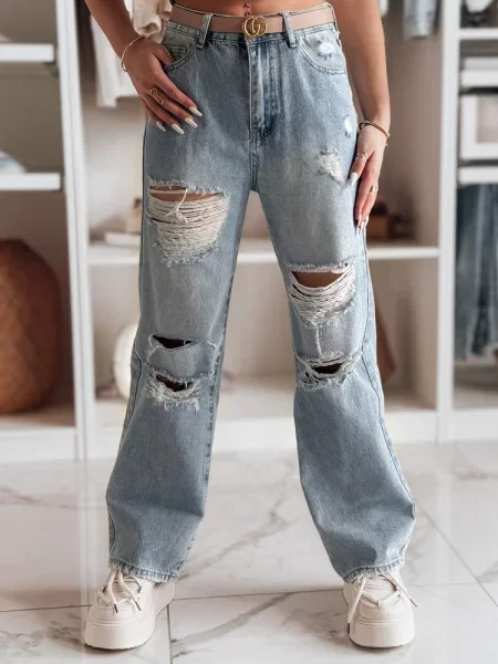 Spodnie jeansowe baggy z dziurami NOWISTA Dstreet niebieskie