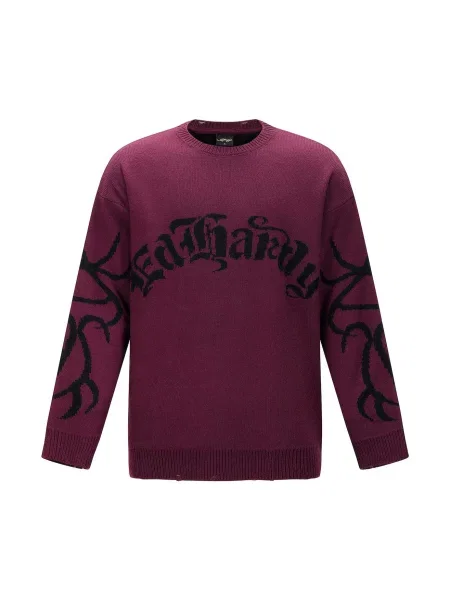 Ed Hardy Πουλόβερ σκούρο λιλά μαύρο