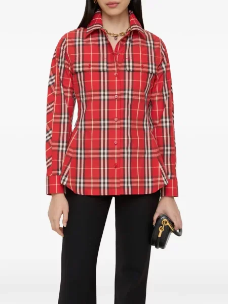 Cămașă Burberry în carouri roșu