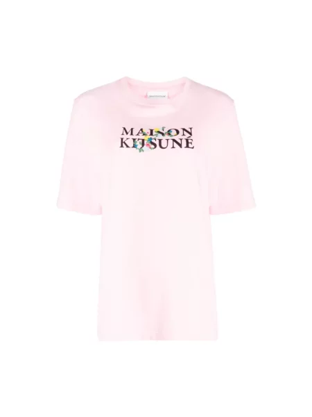 Koszulka Maison Kitsune z nadrukiem różowa