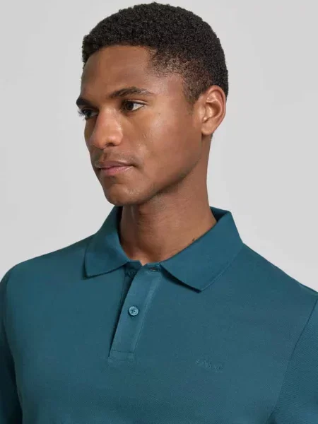 Koszulka polo o kroju regular fit z czystej bawełny S.oliver Red Label błękitna