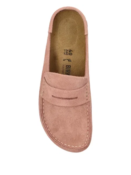 Papuci tip mules Birkenstock din piele de căprioară roz