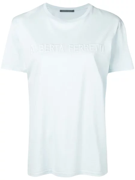 Tricou Alberta Ferretti cu autograf albastru