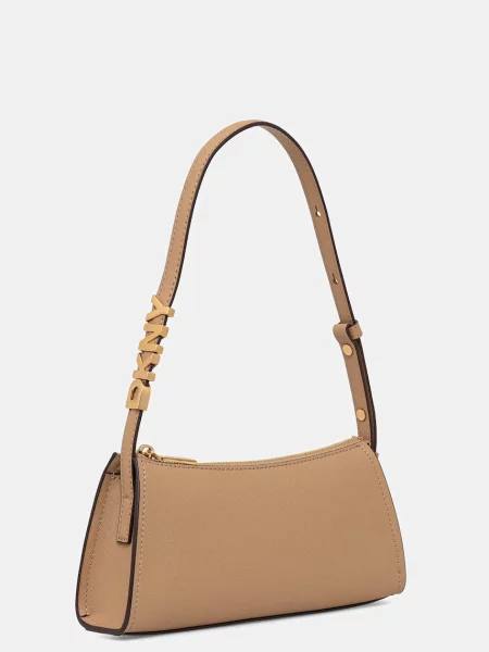 Шкіряна сумочка Dkny бежевий