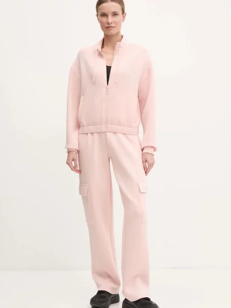 Спортивные штаны Guess с аппликацией бежевые