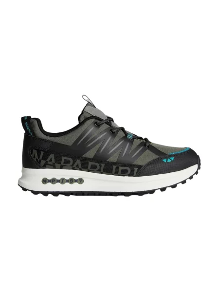 Sneakersy Napapijri skórzane z logo zielone