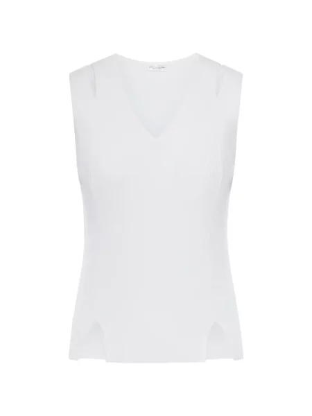 Top Roberto Collina cu nervuri alb