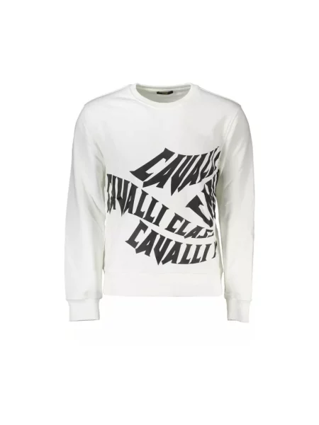 Bluza Cavalli Class z logo elegancka biała