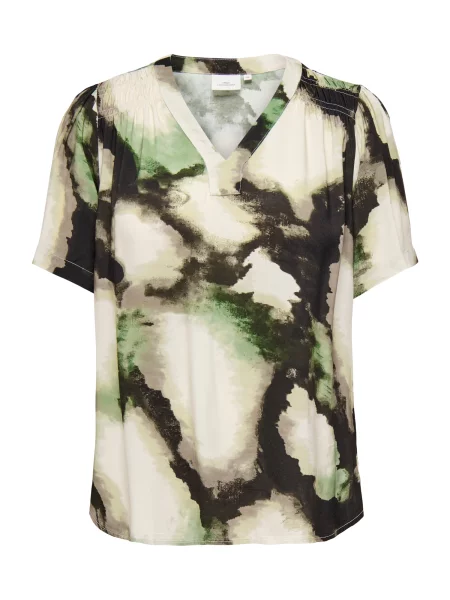 ONLY Carmakoma Bluză crem / închis / oliv / verde deschis bej