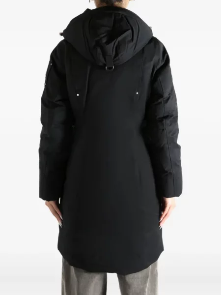 Palton de blană Moose Knuckles cu glugă negru