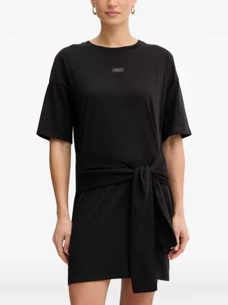 Rochie mini Armani Exchange cu legături cu autograf negru