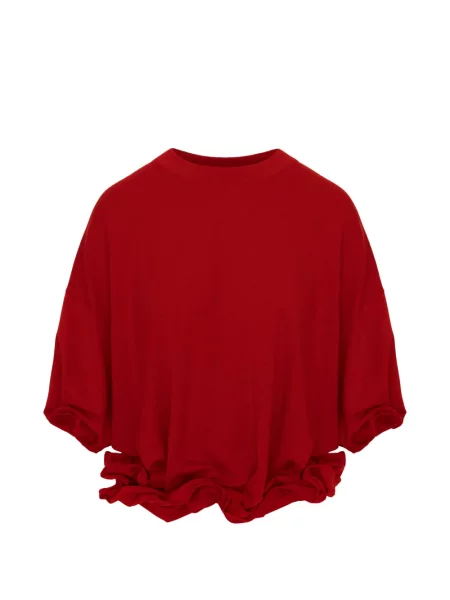 Tricou Seen Users cu volane roșu