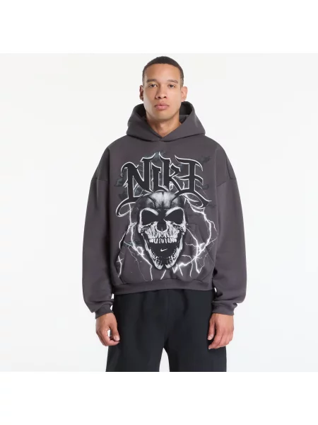 Суитшърт Nike Standard Issue Brushed Pullover Basketball Hoodie Anthracite/ White/ Pale Ivory XXL бяло