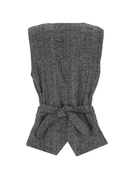 Cu centură geacă Kristina Ti cu model herringbone negru