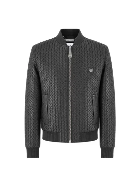 Kurtka skórzana Philipp Plein czarna