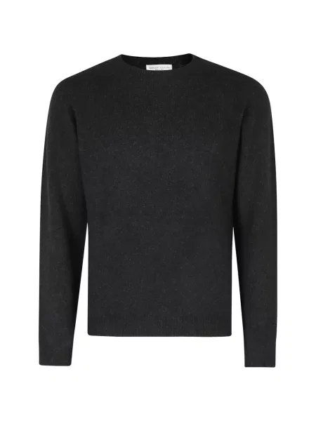 Lung pulover Roberto Collina cu decolteu rotund negru