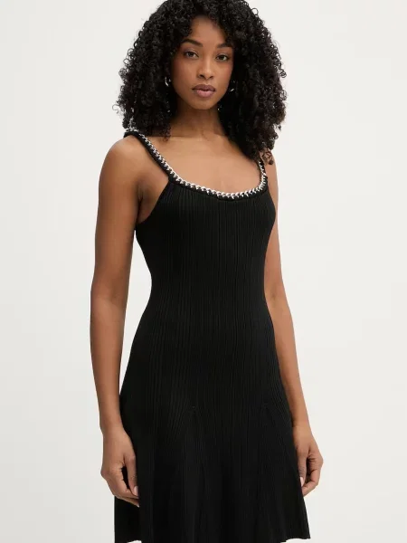 MICHAEL Michael Kors sukienka rozkloszowana z wiskozą czarna