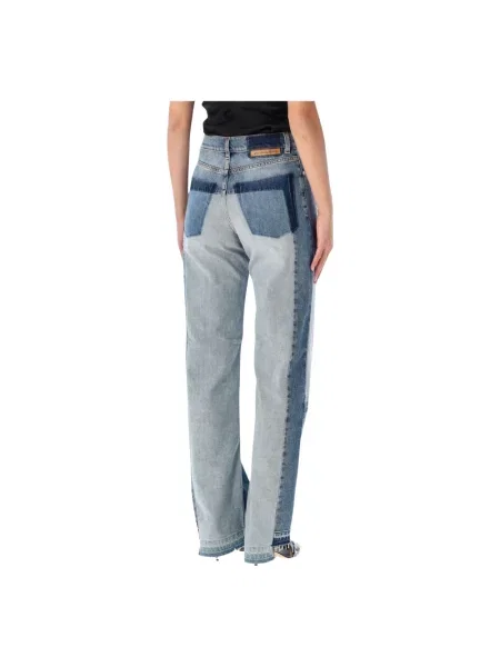Jeansy Stella Mccartney z naszywkami niebieskie