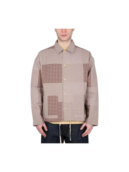 Kurtka Ymc You Must Create w kratkę brązowa