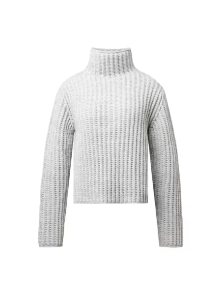 Lniany sweter z golfem Drykorn szary