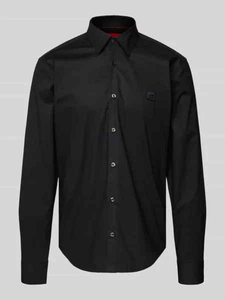 Koszula casualowa o kroju slim fit z mieszanki bawełny model ‘ERMO’ Hugo czarna