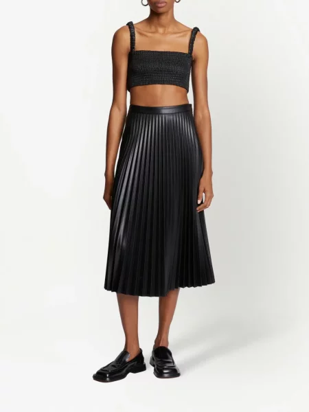 Plisuotas odinis sijonas Proenza Schouler White Label balta