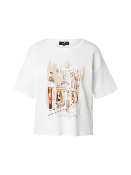 Monari Tricou maro deschis / portocaliu / negru alb