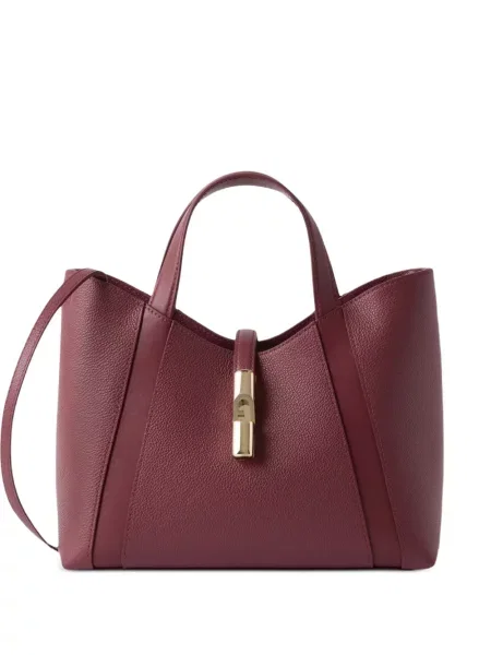 Bőr shopper táska Furla piros