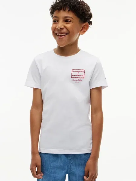 Tommy Hilfiger majica za djecu od pamuka bijela
