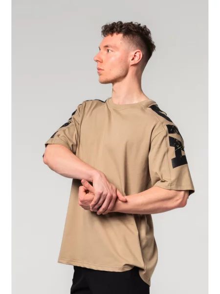 Pánske športové tričko NEBBIA Lifting Club light brown hnedá