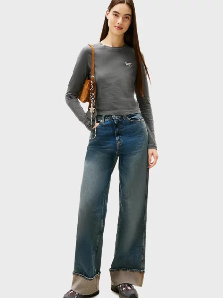 Лонгслів Tommy Jeans чорний