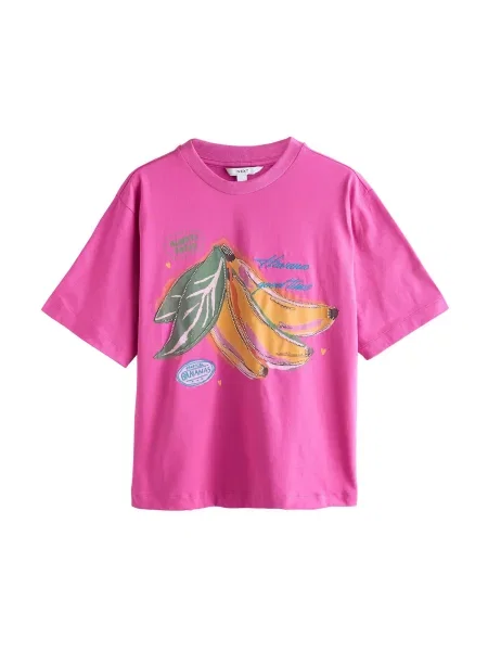 Next Tricou / galben / verde / roz albastru