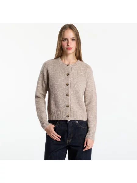 Svetr Saint Barth Janou Mouline Cardigan Beige S béžový