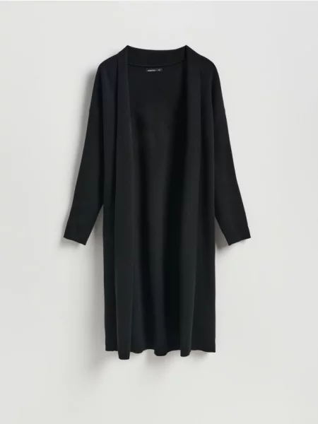 Reserved Cardigan lung cu adaos de negru