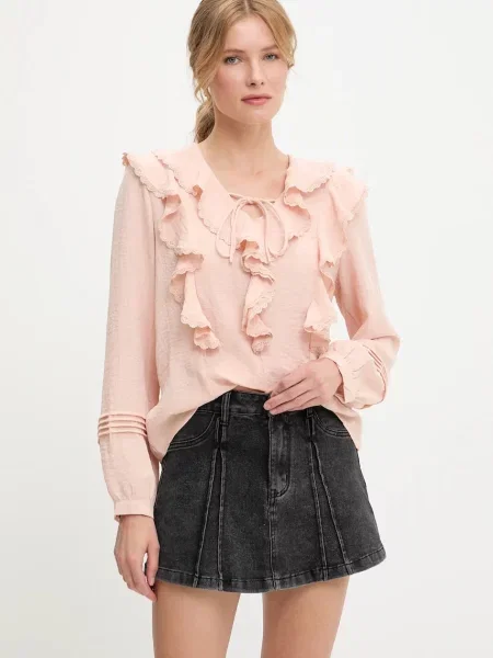 Блуза Answear Lab с изчистен дизайн розово