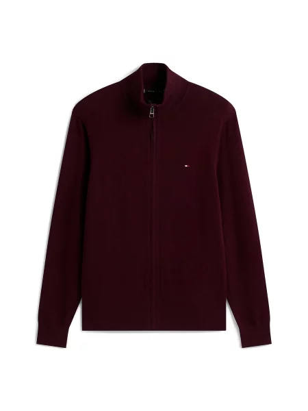 TOMMY HILFIGER Pletena jopa vinsko rdeča