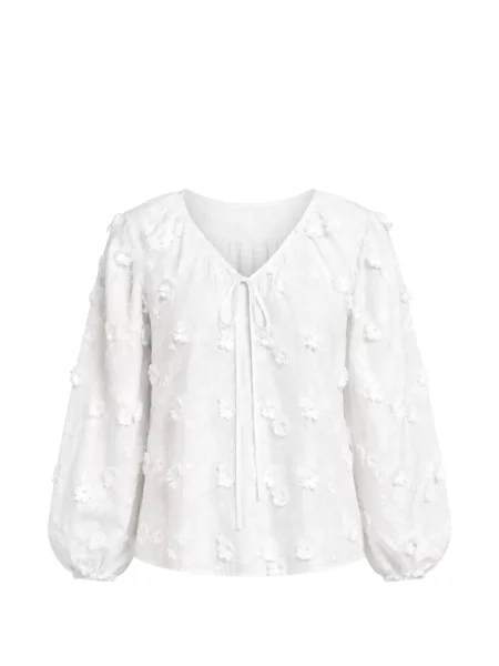 Bluză Guess cu model floral cu aplicații alb