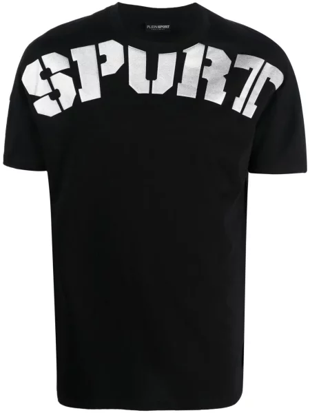 Tricou Plein Sport cu imagine scurt negru