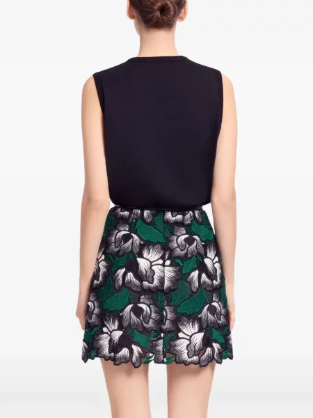 Top Elie Saab cu model floral negru