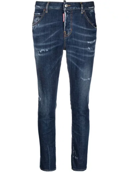 Skinny jeansy skinny Dsquared2 niebieskie