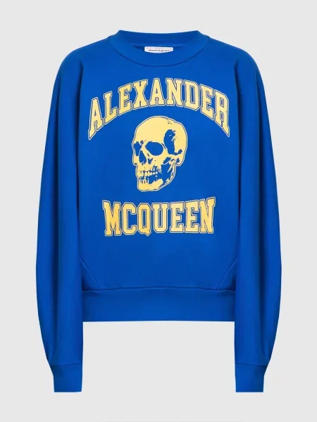 Свитшот Alexander Mcqueen с принтом синий