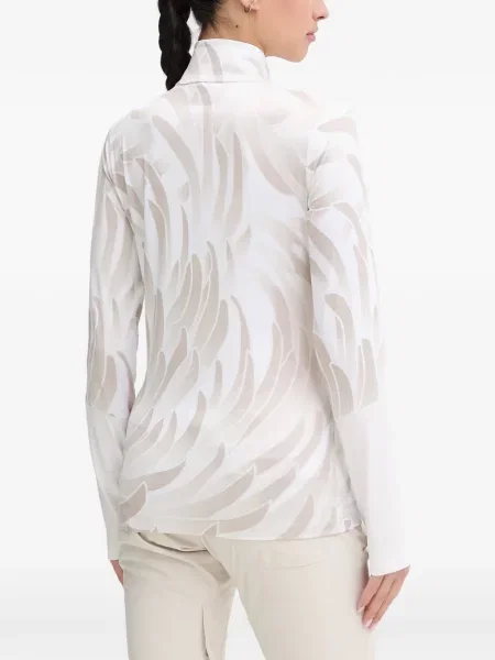 Top Bogner cu imagine cu imprimeu abstract alb