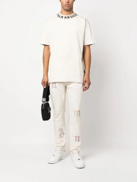 Raštuotas marškinėliai Palm Angels balta