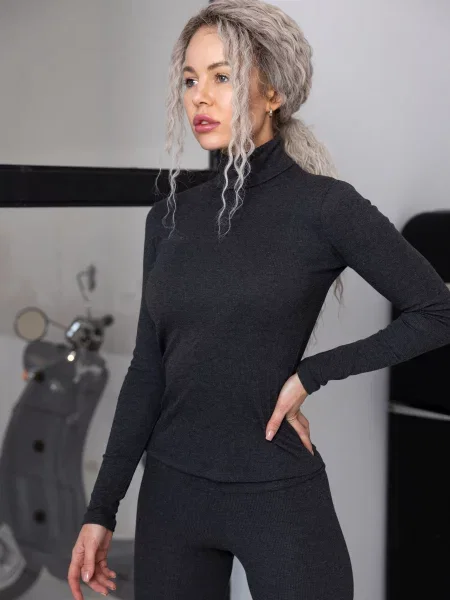 Водолазка Leinle темно-сірий бавовна/поліестер сіра