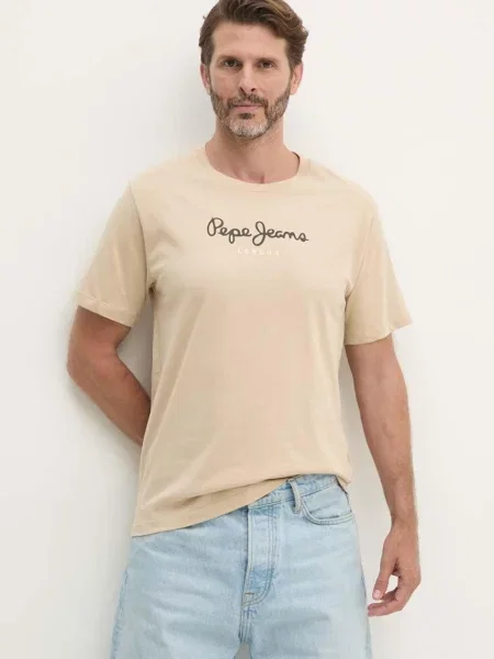 Pepe Jeans majica za muškarce od pamuka EGGO N bež
