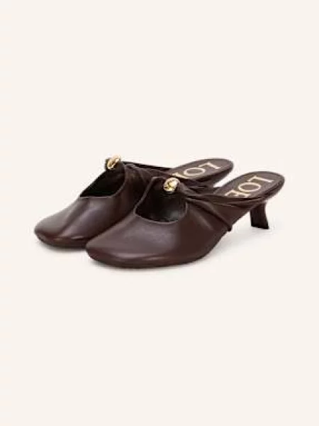Loewe Mules Pebble tmavě hnědá