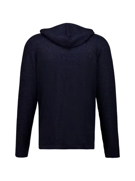 Кашмирен суичър с качулка Piacenza Cashmere с връзки синьо